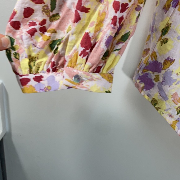 LC Lauren Conrad button down floral print top XXL - Picture 6 of 17